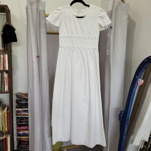 70s Flower Girl Elegant White Kids Dress